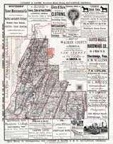 1893 Map of Walker County Georgia landowner reprint