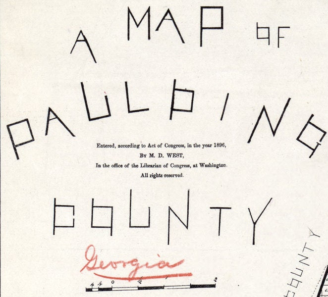 1896 Map of Paulding County Georgia landowner reprint