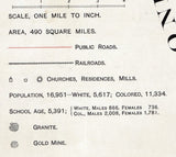 1894 Map of Oglethorpe County Georgia Lexington landowner reprint