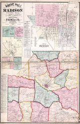 1877 Map of Madison County Tennessee Jackson