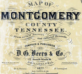 1877 Map of Montgomery County Tennessee Clarksville