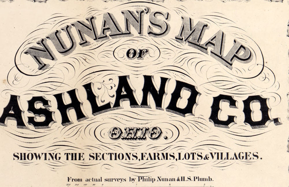 1861 Map of Ashland County Ohio Loudenville Ashland landowners reprint