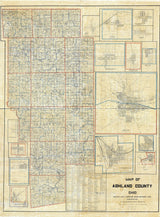 1897 Farm Line Map of Ashland County Ohio Loudenville Ashland landowners reprint
