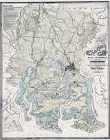 1875 Map of Chatham County Georgia Savannah Reproduction