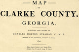 1898 Map of Clarke County Georgia Athens landowner reprint