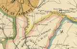 1898 Map of Clarke County Georgia Athens landowner reprint