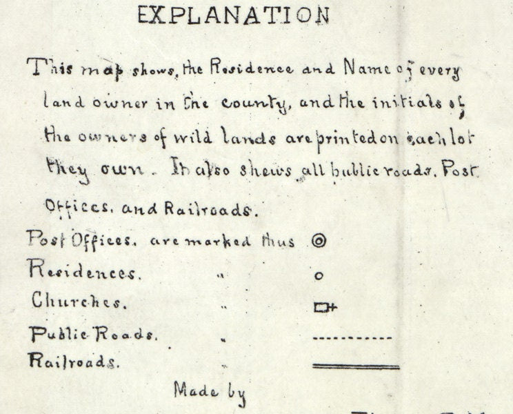 1891 Map of Coffee County Georgia landowner reprint