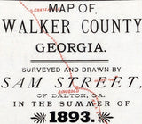 1893 Map of Walker County Georgia landowner reprint