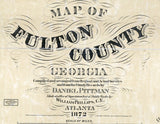 1893 Map of Fulton County Georgia Atlanta landowner reprint