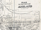 1861 Farm Line Map of Ashland County Ohio Loudenville Ashland landowners reprint