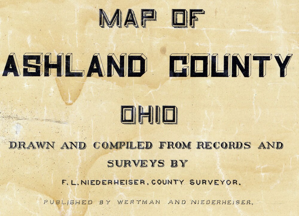1897 Farm Line Map of Ashland County Ohio Loudenville Ashland landowners reprint