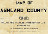 1897 Farm Line Map of Ashland County Ohio Loudenville Ashland landowners reprint
