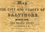 1857 Map of Baltimore County Maryland With Homeowner Names