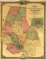 1857 Map of Baltimore County Maryland With Homeowner Names