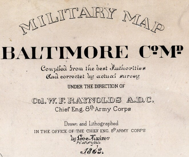 1863 Military Map of Baltimore County Maryland