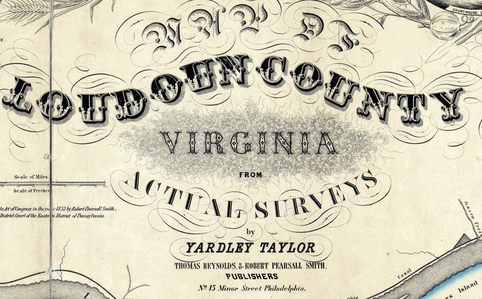 1854 Map of Loudoun County Virginia Genealogy Farm Names