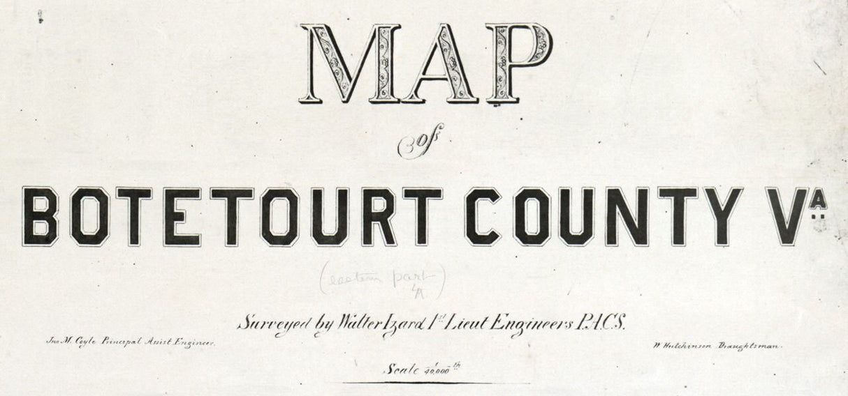 1860 Map of Botetourt County Virginia Family Names Genealogy