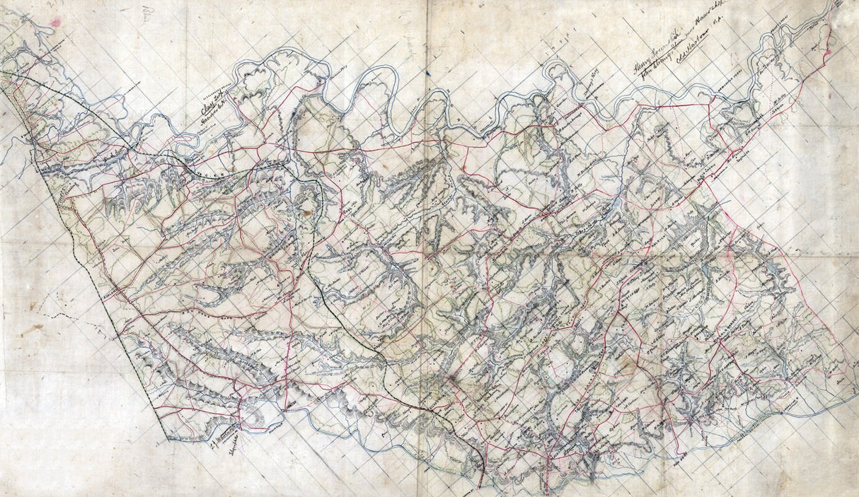 1860 Map of Hanover County Virginia Family Names Genealogy