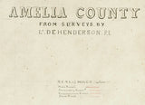 1864 Map of Amelia County Virginia Family Names Genealogy