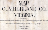1864 Map of Cumberland County Virginia Family Names Genealogy