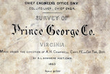 1863 Map of Prince George County Virginia Family Names Genealogy