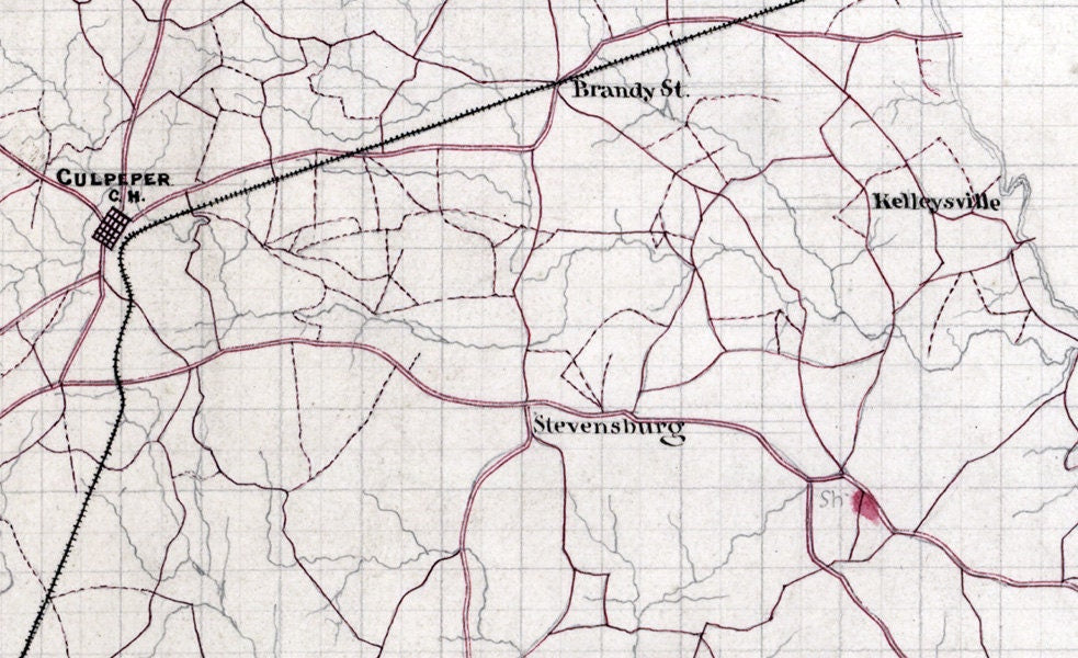 1867 Map of Culpeper and Orange County Virginia