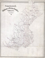 1867 Map of Rappahannock Madison and Greene County Virginia
