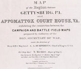 1869 Map of Gettysburg PA and Appomattox Virginia