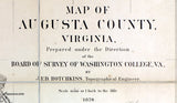 1870 Map of Augusta County Virginia Staunton Family Names Genealogy