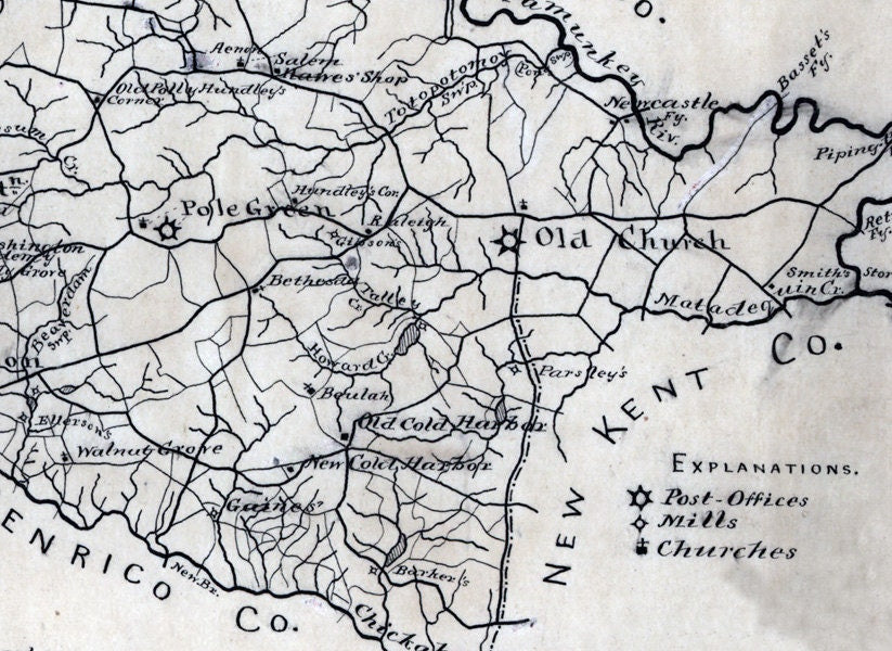1886 Map of Hanover County Virginia