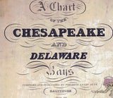 1840 Nautical Chart Map of the Chesapeake and Delaware Bays Maryland Virginia Delaware Washington DC