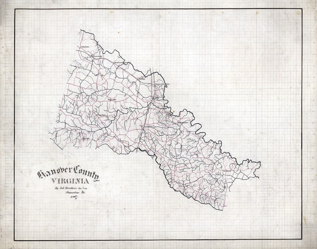 1867 Map of Hanover County Virginia