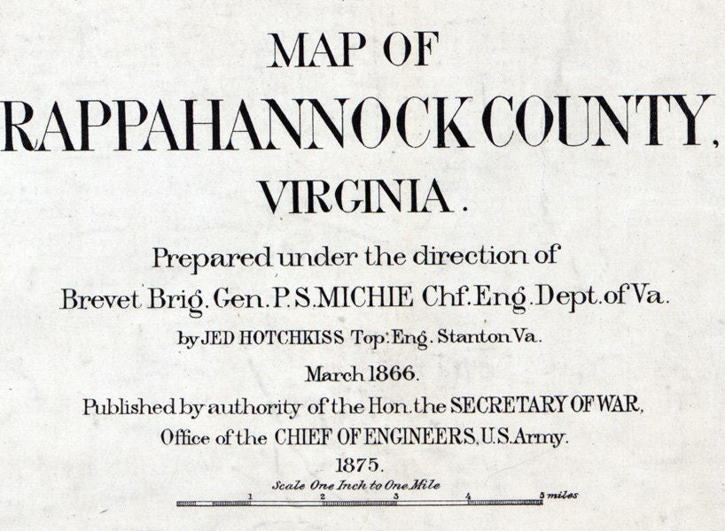 1875 Map of Rappahannock County Virginia Laurel Mills Family Names Genealogy