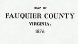 1876 Map of Fauquier County Virginia Family Names Genealogy