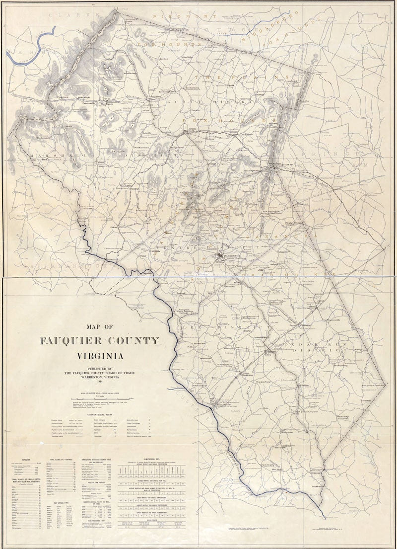 1914 Map of Fauquier County Virginia