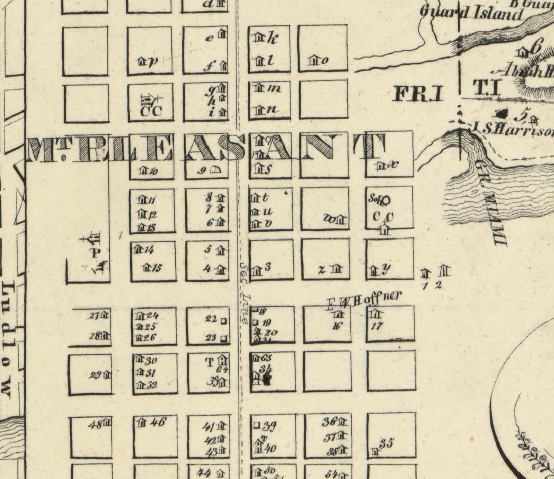 1847 Farm Line Map of Hamilton County Ohio