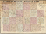 1850 Farm Line Map of Coshocton County Ohio Lewisville Farm Names