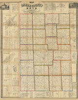 1857 Farm Line Map of Darke County Ohio Greenville