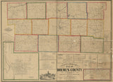 1861 Farm Line Map of Holmes County Ohio Millersburg