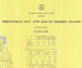 1970 Nautical Chart Map of Frenchman Bay and Mount Desert Island Maine