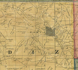 1862 Farm Line Map of Harrison County Ohio Cadiz