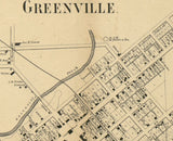 1857 Farm Line Map of Darke County Ohio Greenville