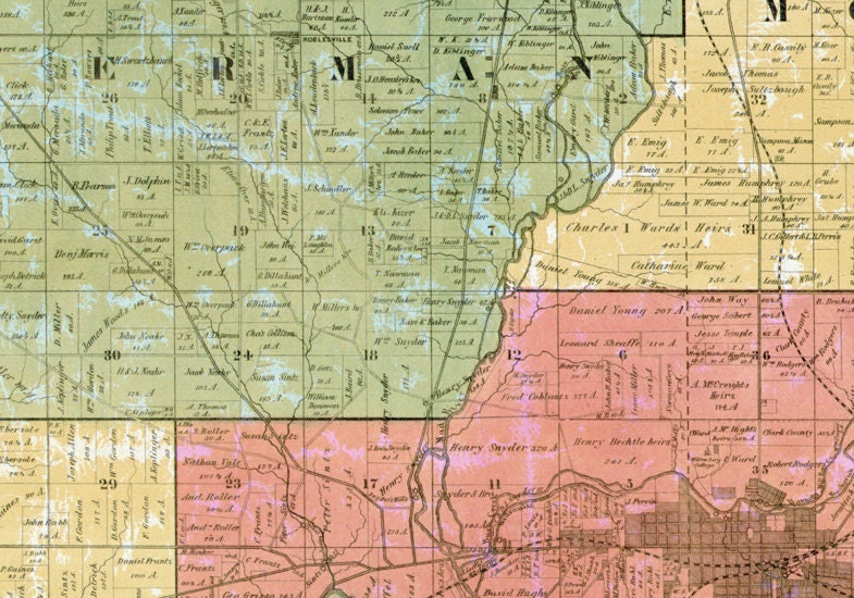 1859 Farm Line Map of Clark County Ohio