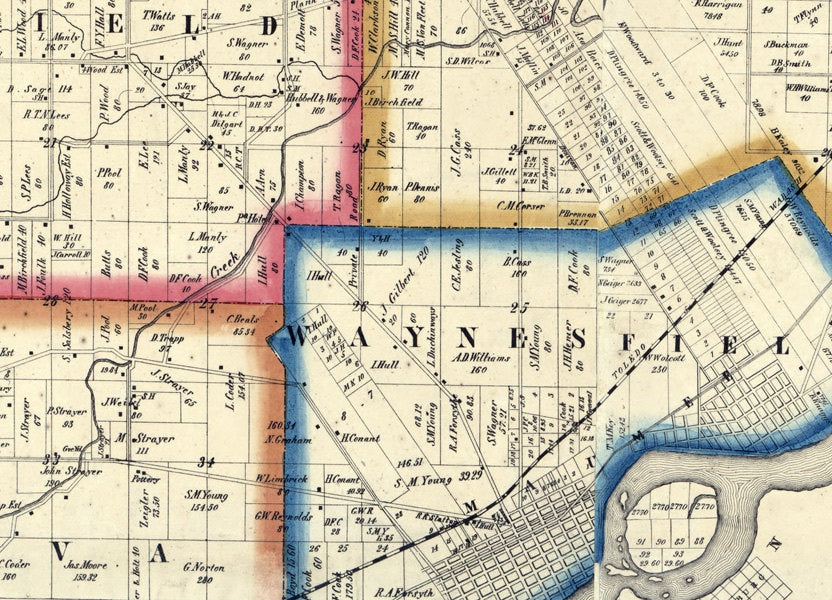 1861 Map of Lucas County Ohio