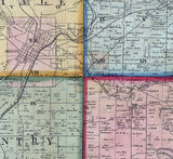 1856 Farm Line Map of Summit County Ohio Akron