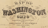 1858 Farm Line Map of Washington County Ohio from actual surveys Marietta