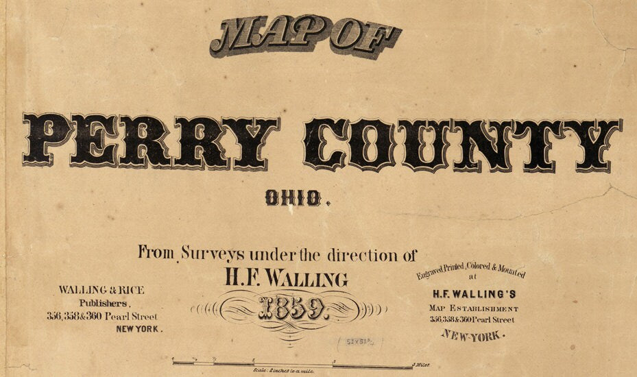 1859 Farm Line Map of Perry County Ohio