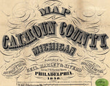 1858 Farm Line Map of Calhoun County Michigan Battle Creek Marshall