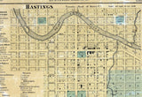 1860 Farm Line Map of Eaton and Barry County Michigan Hastings