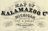1861 Farm Line Map of Kalamazoo County Michigan